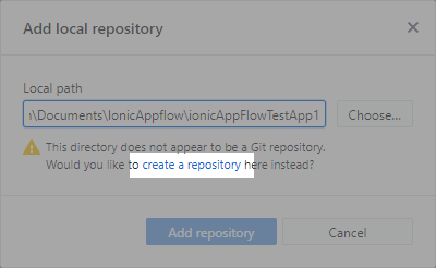 Appflow Create Git Repo